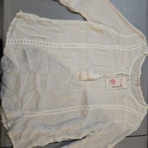 White Kamana Blouse with Tassel Detail (2c19)